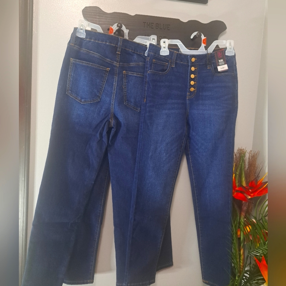 No Boundaries Women's High Rise Jeans - Dark Blue